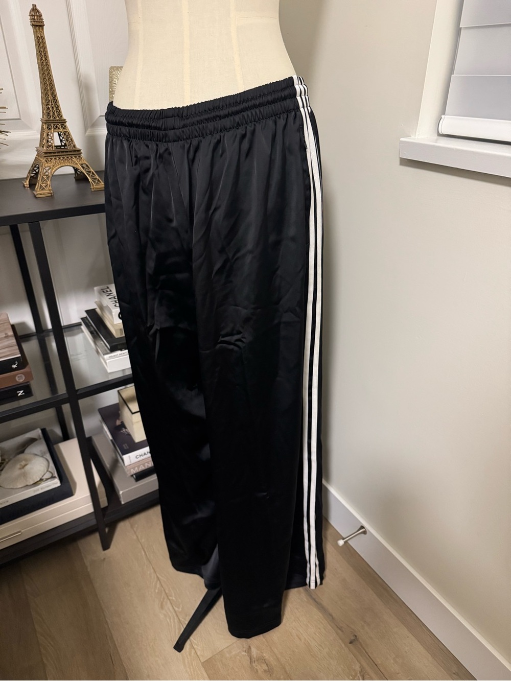 ADIDAS SATIN WIDE LEG TRACK PANTS NWT